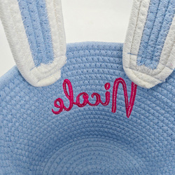 Custom Embroidered Easter Bunny Basket