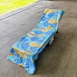Beach Chair Towel Cover with Side Pockets