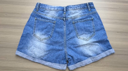 Light-Wash Blue Denim Shorts (Right Pocket Print) | Ships from USA